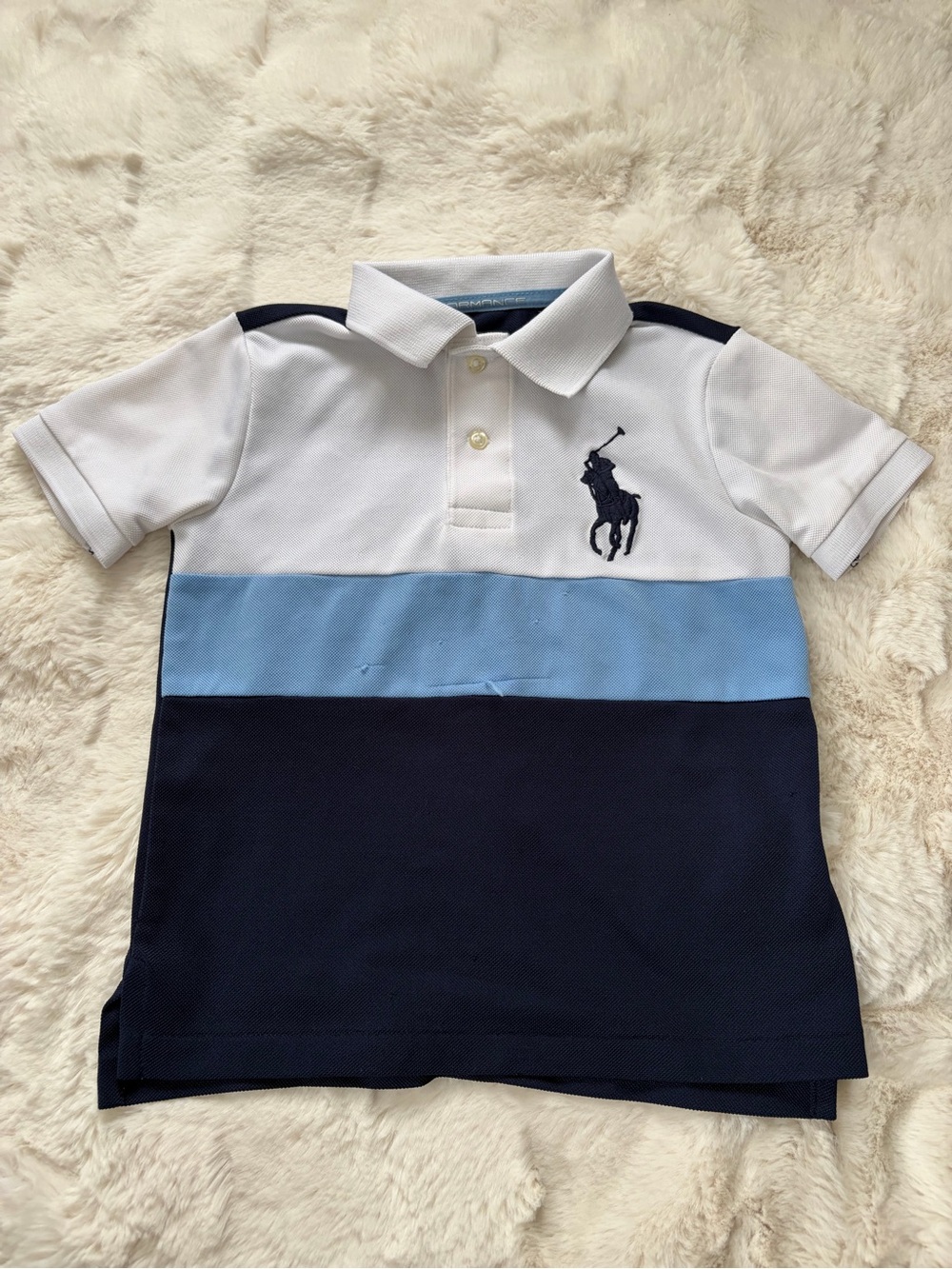 Polo by Ralph Lauren Colorblock Polo - White, Light Blue & Navy